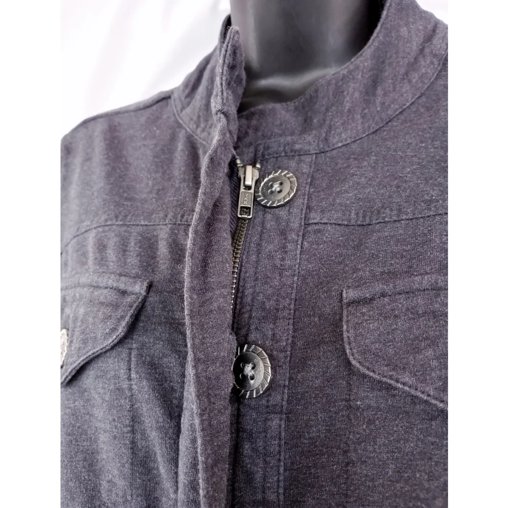 Aventura▪️Gray Cotton Button Down Jacket - Picture 3 of 5